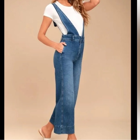 Free People A-Line Denim Overalls - Picture 2 of 8